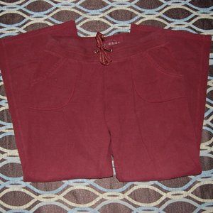 Red, fleece pants with pockets